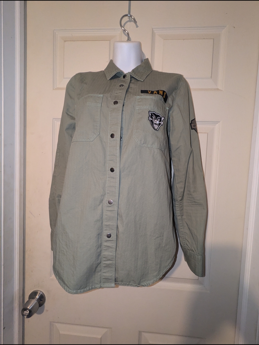 Vans Sage Green Button-Front Utility Shirt